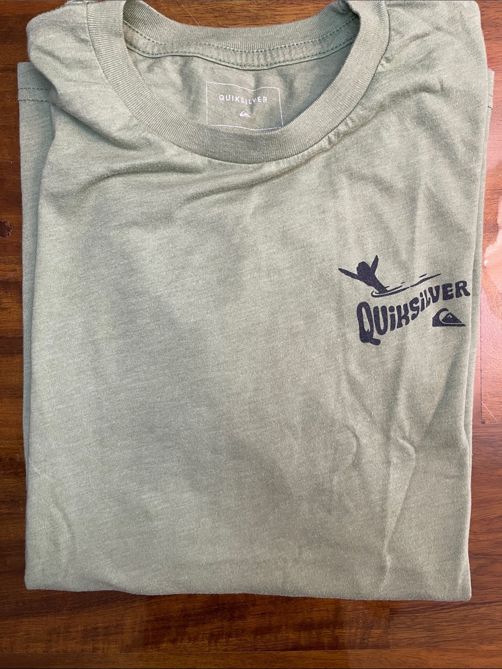 Quiksilver Men's Sage Green Short Sleeve Logo Tee - Picture 3 of 3